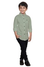 Cotton Shirt for Kids Spread Collor Regular FIT Shirt || Casual Cotton Plain Shirt - Image 4