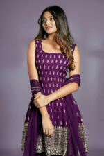 Xomantic Fashion Women's Embroiderd Work Navyblue Color Weding Wear - Image 2