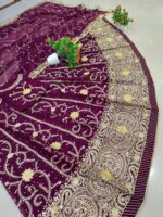 SHYAMLATA Fancy Heavy Embroidery Work Shimmer Silk Semi-stitched - Image 3