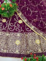 SHYAMLATA Fancy Heavy Embroidery Work Shimmer Silk Semi-stitched - Image 6