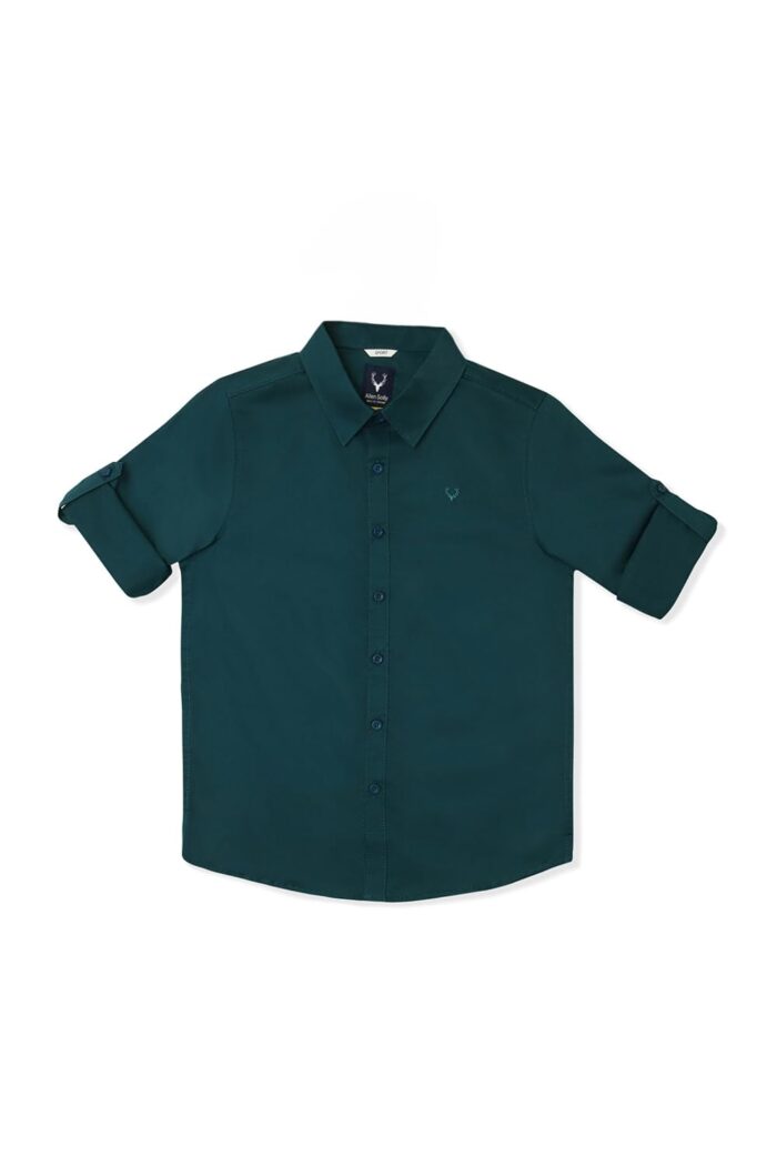 Allen Solly Boys Cotton Solid Regular Fit Shirt - Image 2