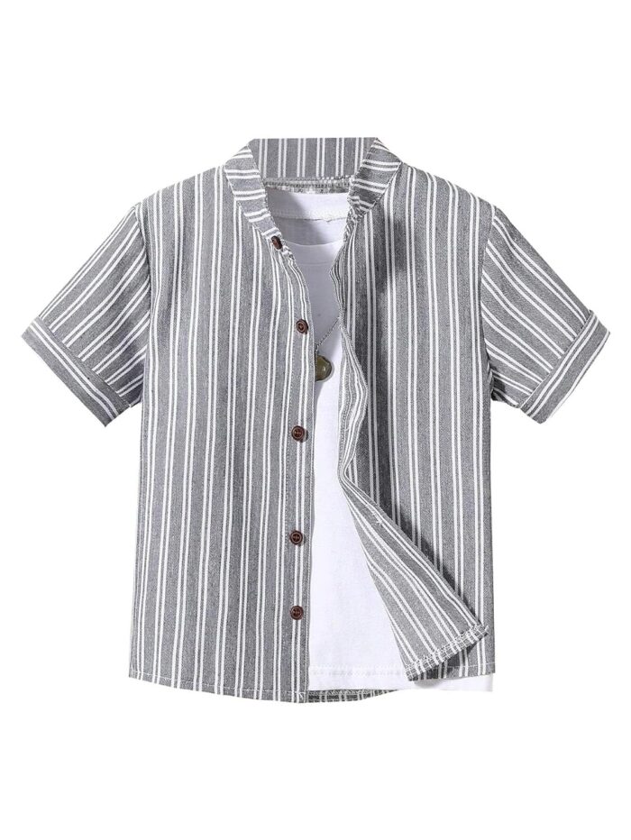 TAGAS Boy's Striped Regular Fit Shirt - Image 2