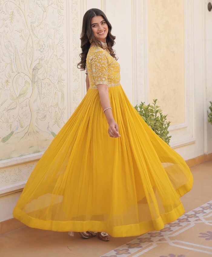 Fashion Basket Georgette Embroidered Anarkali Gown for Women - Image 7