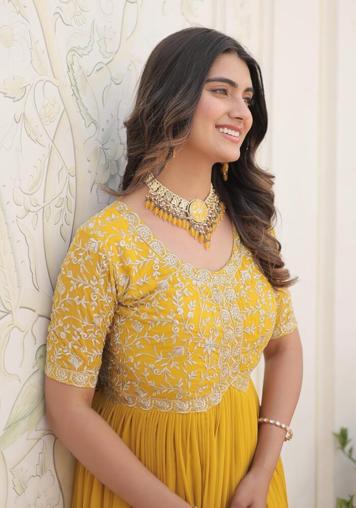 Fashion Basket Georgette Embroidered Anarkali Gown for Women - Image 8