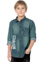 FABFARM Boys Regular Fit Washed Spread Collar Casual Shirt - Image 2