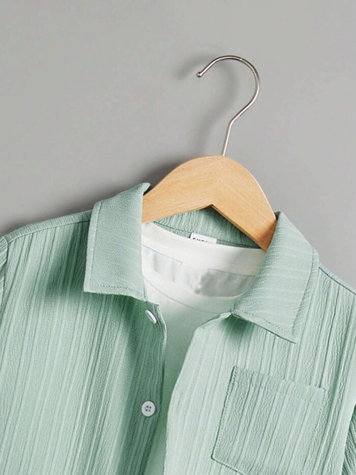 TAGAS Toddler Boys' Striped Short Sleeve Casual Vacation Shirt - Image 2