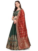 PURVAJA Women's Jacquard Semi-Stitched Lehenga choli - Image 3