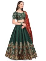 PURVAJA Women's Jacquard Semi-Stitched Lehenga choli - Image 4