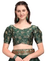PURVAJA Women's Jacquard Semi-Stitched Lehenga choli - Image 5