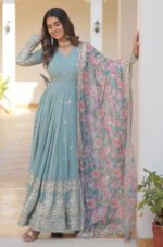 Fashion Basket Gergette Embroidered Long Anarkali - Image 7