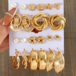 Shining Diva Fashion 11 Pairs Combo Set Latest Stylish Vintage Pearl Earrings - Image 3