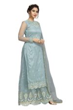 TRENDMALLS Women's Net Embroidery Salwar Suit Kurta Sharara - Image 5