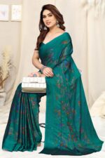 MIRCHI FASHION Women's Stylish Chiffon Leaf Printed Saree - Image 3
