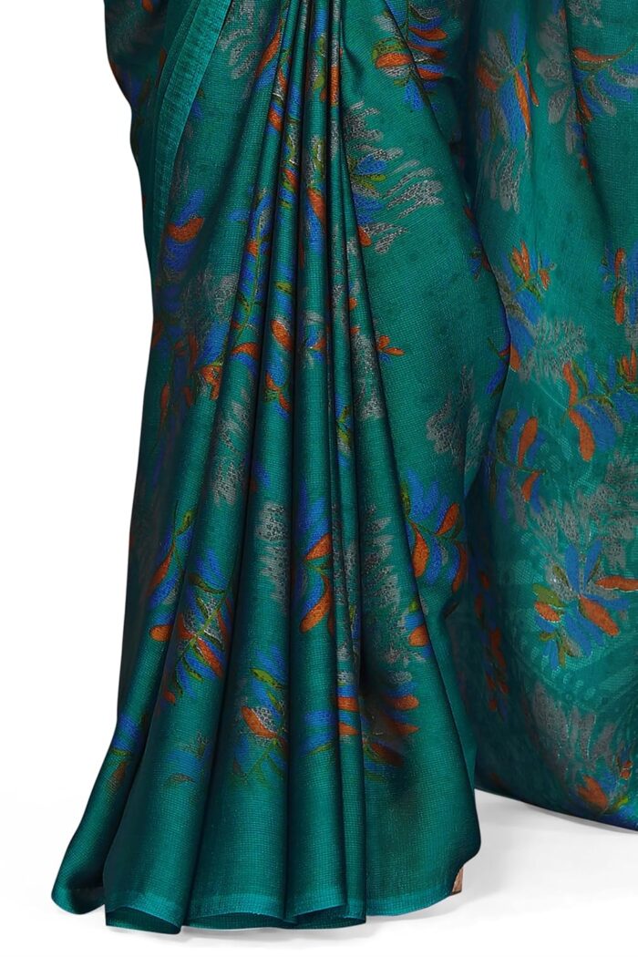 MIRCHI FASHION Women's Stylish Chiffon Leaf Printed Saree - Image 5
