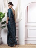 SIRIL Women's Satin Silk Hot Fixing Stone Work Saree - Image 4