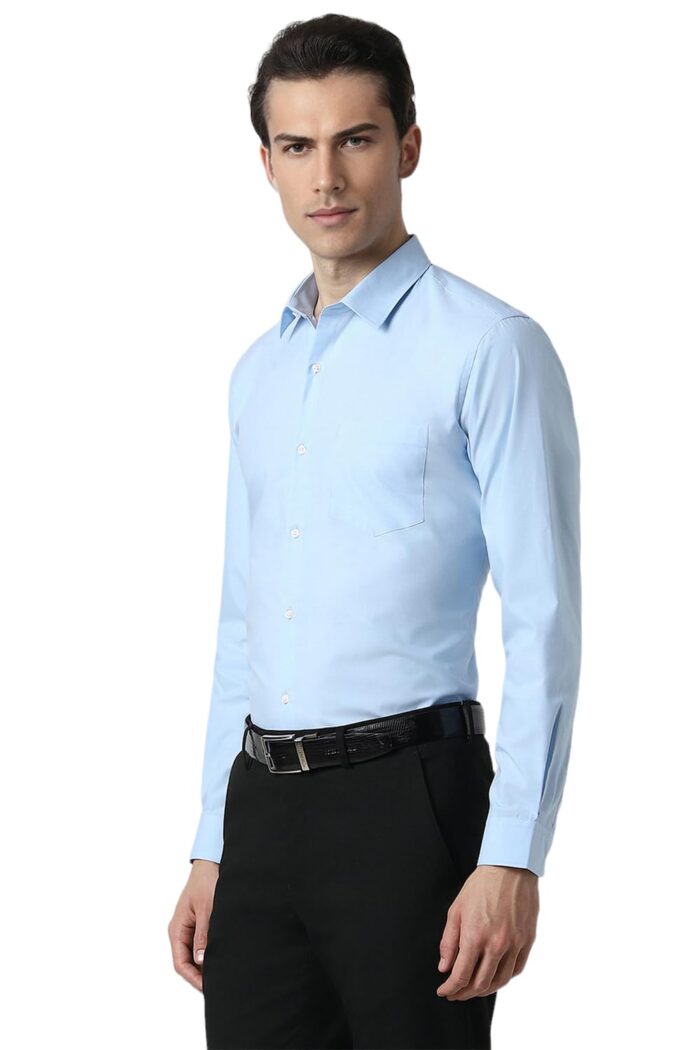 Peter England Men's Everyday Solid Slim Fit Full Sleeve Formal Shirt - Image 3