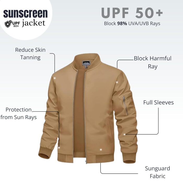 MIA FASHION Men's UPF 50+ Full Sleeves Zipper Function Sun Protection Jacket - Image 4