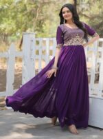 Fashion Basket Women's Georgette Anarkali Gown - Image 3