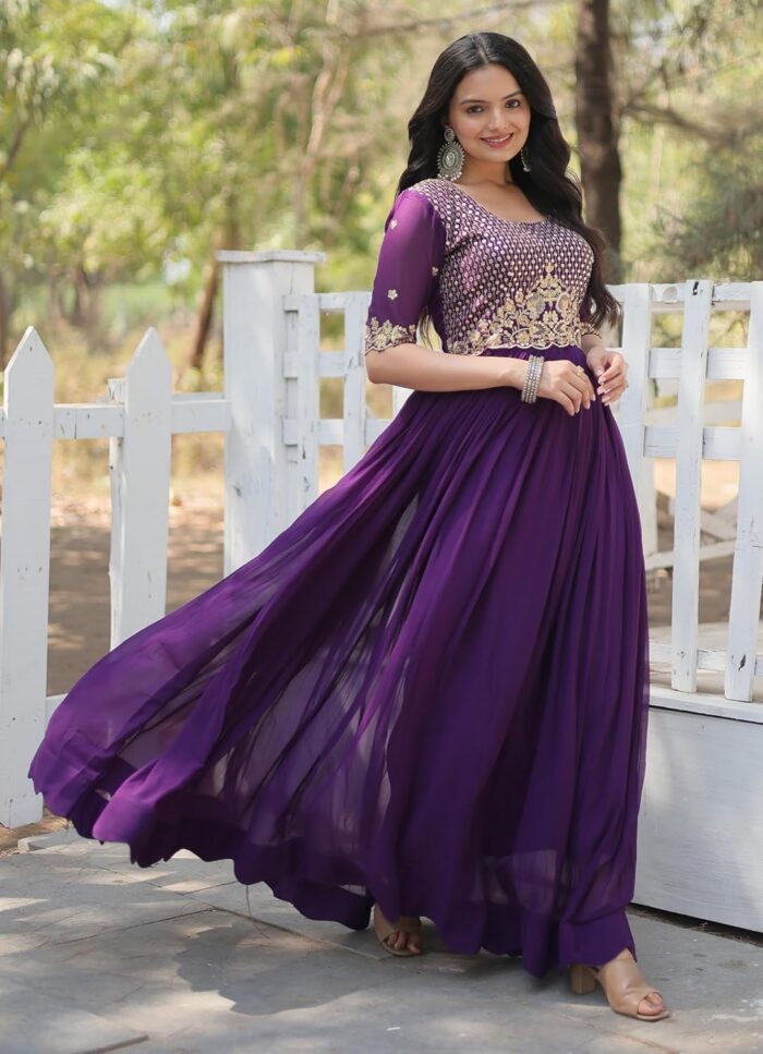 Fashion Basket Women's Georgette Anarkali Gown - Image 4