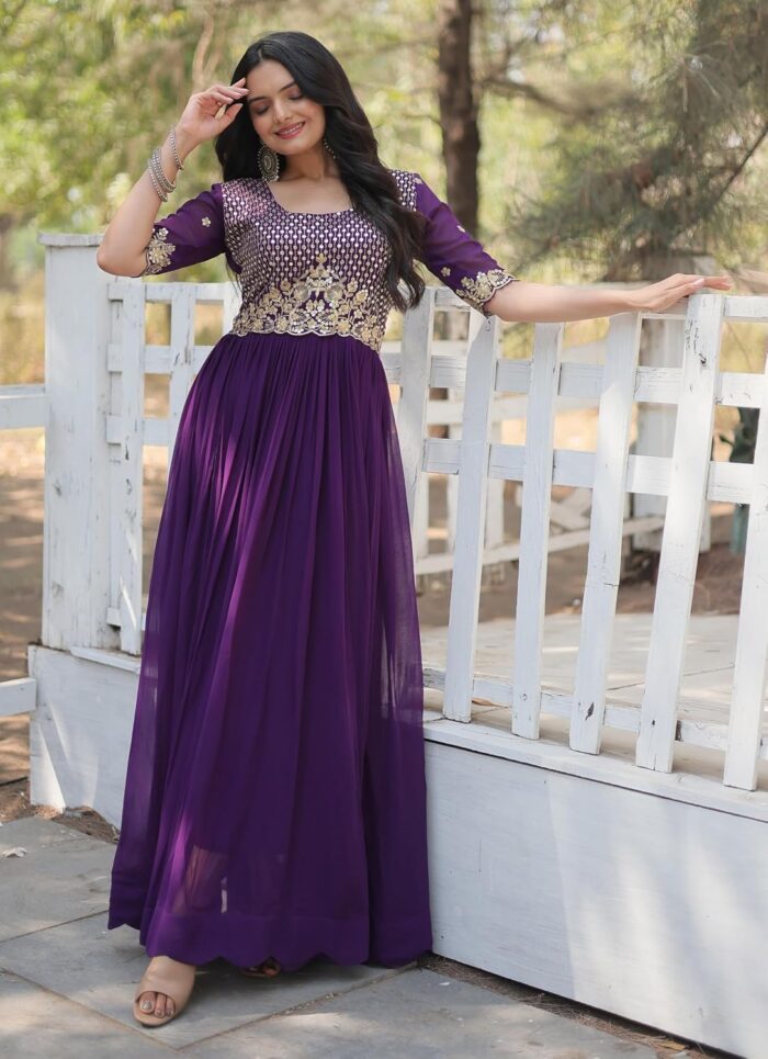 Fashion Basket Women's Georgette Anarkali Gown - Image 6