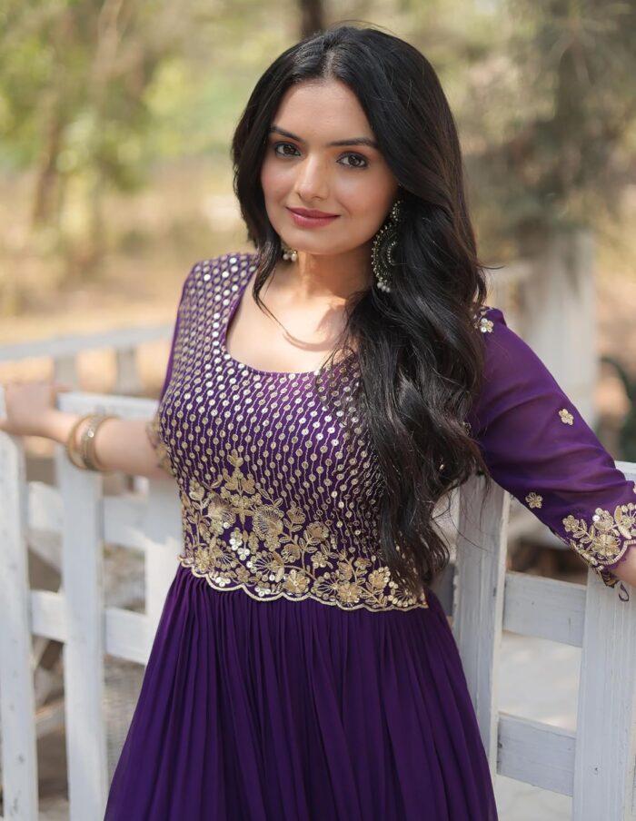 Fashion Basket Women's Georgette Anarkali Gown - Image 8