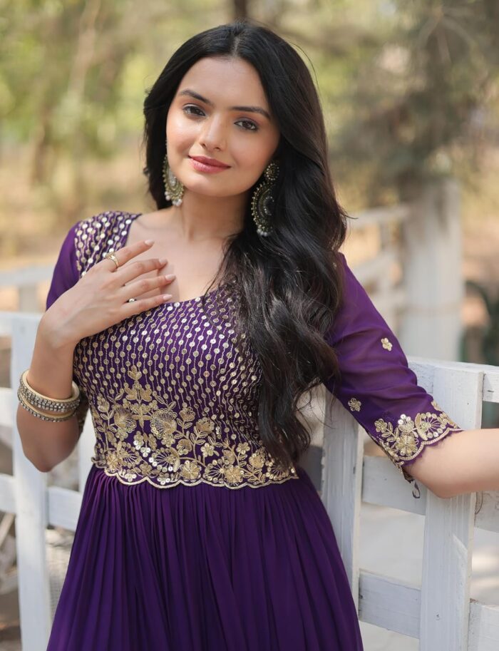 Fashion Basket Women's Georgette Anarkali Gown - Image 9