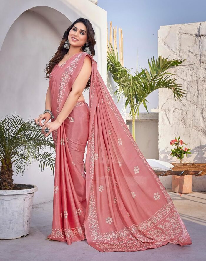 Yashika Women's Elegant Chiffon Saree with Blouse Material - Embrace Trendy Style - Image 5
