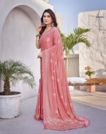 Yashika Women's Elegant Chiffon Saree with Blouse Material - Embrace Trendy Style - Image 8