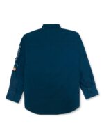Gini & Jony Boys Dark Blue Woven Solid Full Sleeve Printed Shirt - Image 3