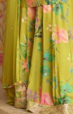 RUDRAPRAYAG Chinon Silk Floral Digital Print With Embroidery Semi Stitched - Image 6