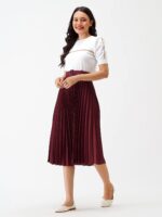 AASK Women Fit& Flare Polyster Solid Dress for Women - Image 4