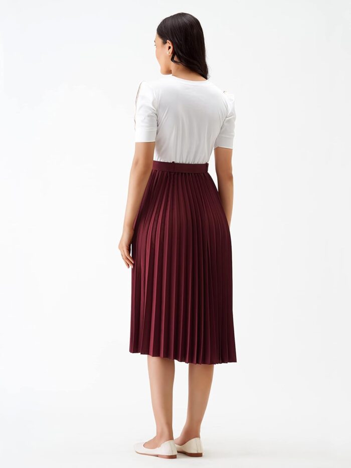 AASK Women Fit& Flare Polyster Solid Dress for Women - Image 5