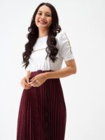 AASK Women Fit& Flare Polyster Solid Dress for Women - Image 6