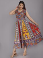 Arihant Collection Women Maxi Dress Jaipuri Printed - Image 4