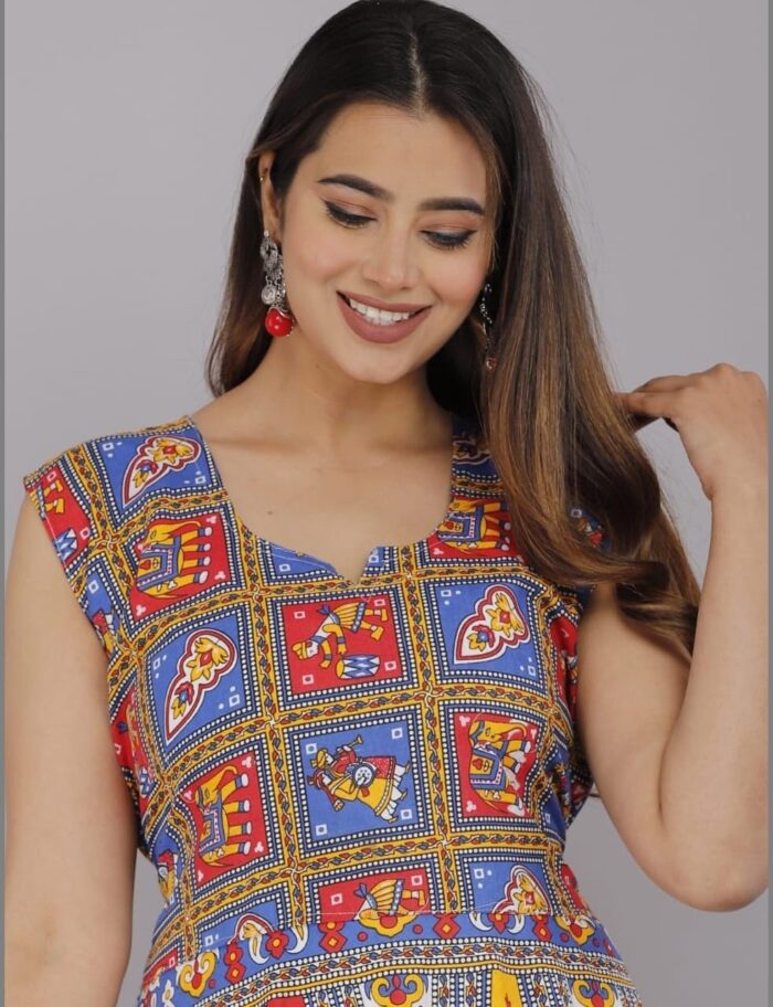 Arihant Collection Women Maxi Dress Jaipuri Printed - Image 5