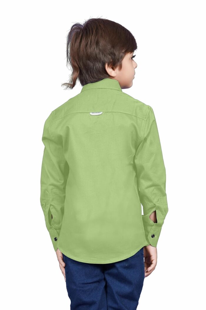 SKY PEARL Cotton Fullsleeve Casual Plain Shirt for Kid's - Image 3