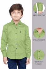 SKY PEARL Cotton Fullsleeve Casual Plain Shirt for Kid's - Image 5
