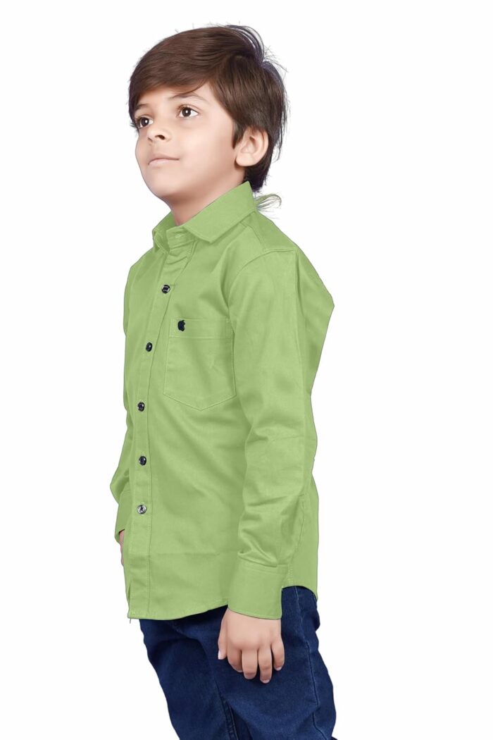 SKY PEARL Cotton Fullsleeve Casual Plain Shirt for Kid's - Image 6