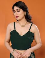 SIRIL Women's Georgette Foil Printed Saree with Unstitched Blouse Piece - Image 7