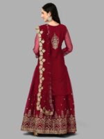 TRENDMALLS Women's Net Embroidery Salwar Suit Set Kurta Lehenga with Dupatta - Image 3