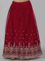 TRENDMALLS Women's Net Embroidery Salwar Suit Set Kurta Lehenga with Dupatta - Image 8