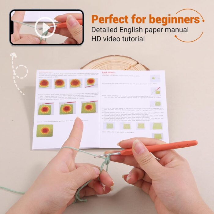 DIANZHU Crochet Kit for Beginners - Phonebag Crochet Starter Kit - Image 4