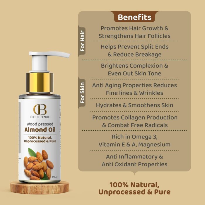 CDB's Glow & Nourish Oil Set Combo | Pure Woodpressed Coconut Oil, Almond Oil - Image 7