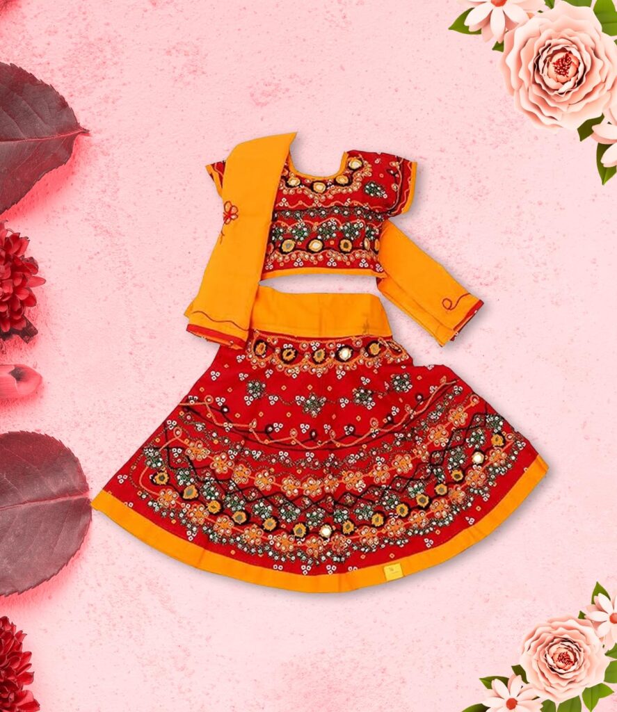 Girls-Cotton-Radha-Dress-–-Traditional-Lehenga-Choli-with-Dupatta-Readymade-Chaniya-Choli-for-Garba-Dandiya-Janmashtami-Ethnic-Costume-for-Girls