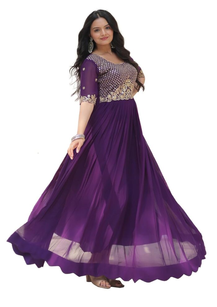 Fashion Basket Women's Georgette Anarkali Gown - Image 2