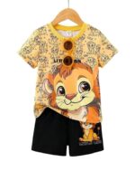 KEESOR Boys Cotton Blend Printed Casual T-shirt And Shorts Set - Image 2