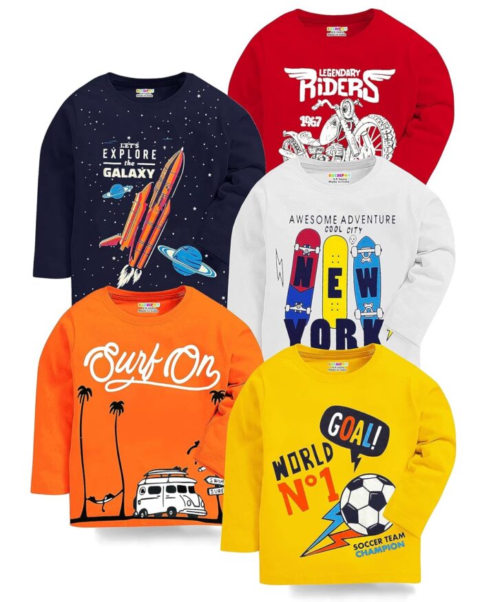 Kuchipoo Boys Full Sleeves Regular Fit Cotton T-Shirts - Image 2