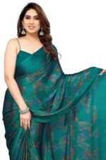 MIRCHI FASHION Women's Stylish Chiffon Leaf Printed Saree - Image 2