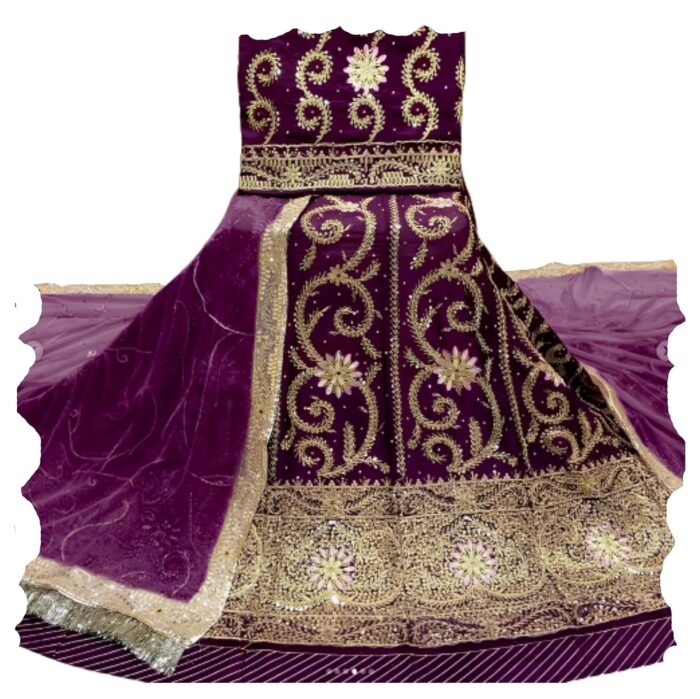 SHYAMLATA Fancy Heavy Embroidery Work Shimmer Silk Semi-stitched - Image 2