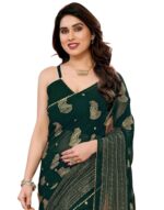 SIRIL Women's Georgette Foil Printed Saree with Unstitched Blouse Piece - Image 2